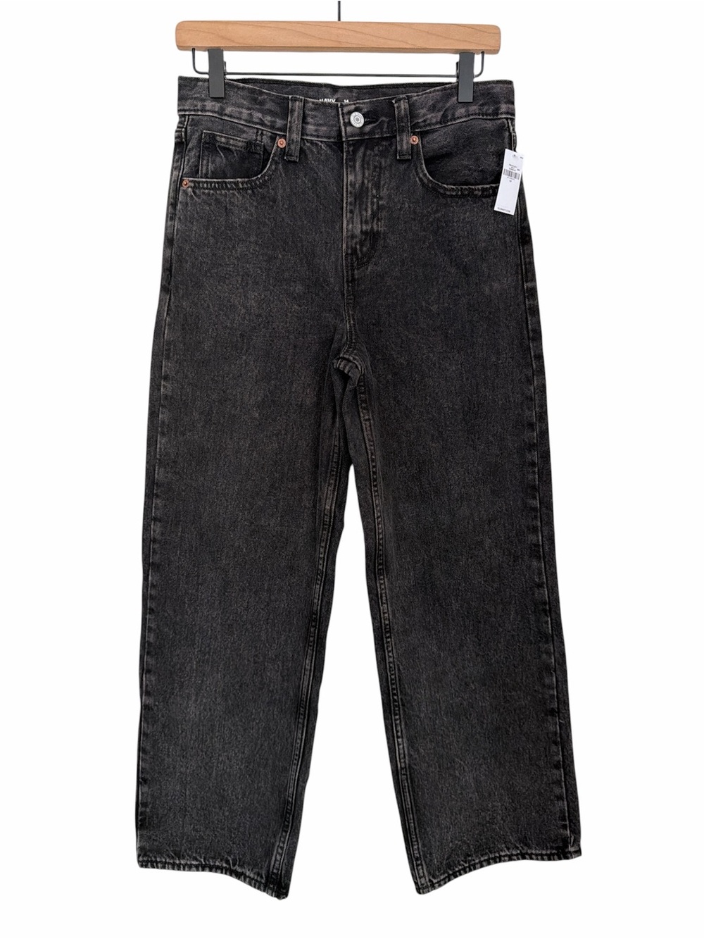 Old Navy Super Baggy Jeans Girls 14 Black Baggy Wide Leg Y2K NWT